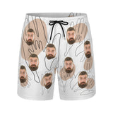 #Father's Day Gift#Personalized Face Men's Quick Dry 2 in 1 Swim Shorts Surfing & Beach Shorts Father Hand