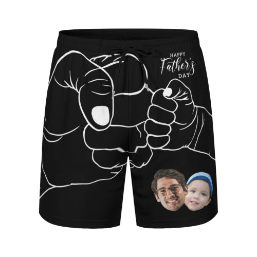 #Father's Day Gift#Personalized Face Men's Quick Dry 2 in 1 Swim Shorts Surfing & Beach Shorts