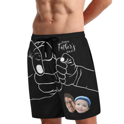 #Father's Day Gift#Personalized Face Men's Quick Dry 2 in 1 Swim Shorts Surfing & Beach Shorts