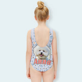 Custom Face&Name Kid's Swimsuit Personalized Face&Name One Piece Swimsuit Girl's Swimwear