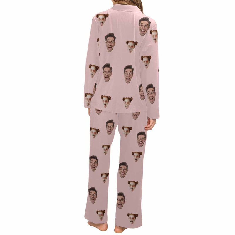 Custom Face Women's Pajama Set Personalized Face Long Sleeve&Short Sleeve Pajamas Set