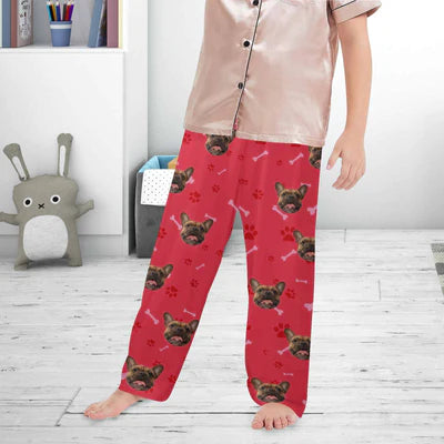 Couple&Kids Pants Custom Dog Face Unisex Pajama Pants Personalized Any Photos Long Pants Pajama