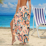 Custom Face Bohemia Pattern Long Sarongs Beach Wrap Personalized Bikini Cover Up