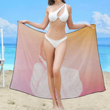 Custom Your Photo Gradient Long Sarongs Beach Wrap Personalized Bikini Cover Up