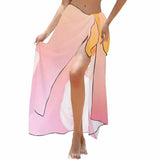 Custom Your Photo Gradient Long Sarongs Beach Wrap Personalized Bikini Cover Up