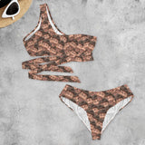 Custom Women's Wide Shoulder Straps Tank Top Bikini Set Personalizd Seamless Multiface Swimsuit