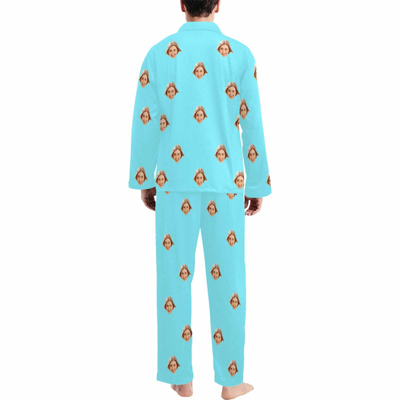 Custom Face Men's Pajama Set Personalized Face Long Sleeve&Short Sleeve Pajamas Set