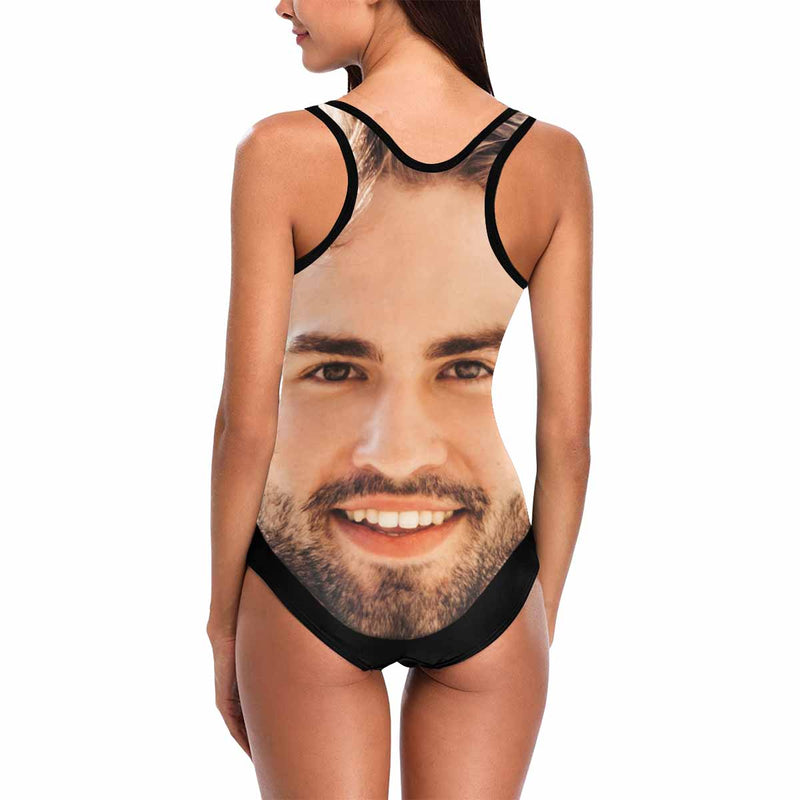 XS-5XL#Custom Big Face Funny Tank Top Swimsuit Personalized Photo One Piece Swimsuit Bathingsuit