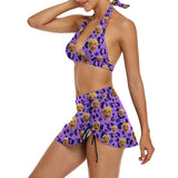 Custom Face Purple Bikini Personalized Sexy Face Swimsuit For Women