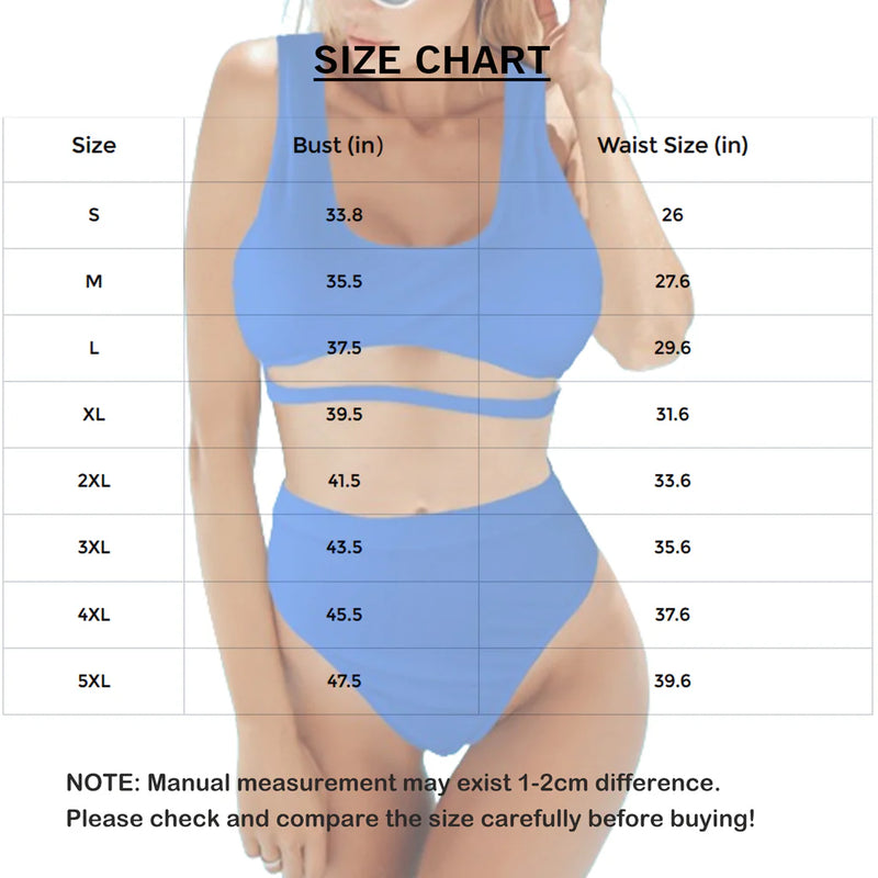 Custom Women's Wide Shoulder Straps Tank Top Bikini Set Personalizd Face Swimsuit
