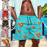 Custom Face 5 Colors Love Personalized Photo Men's Quick-drying Beach Shorts