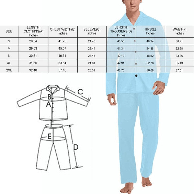 Custom Face Men's Pajama Set Personalized Face Long Sleeve&Short Sleeve Pajamas Set