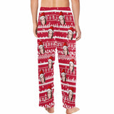 Custom Face Christmas Red Hat Snowflake Sleepwear Personalized Women's&Men's Slumber Party Long Pajama Pants