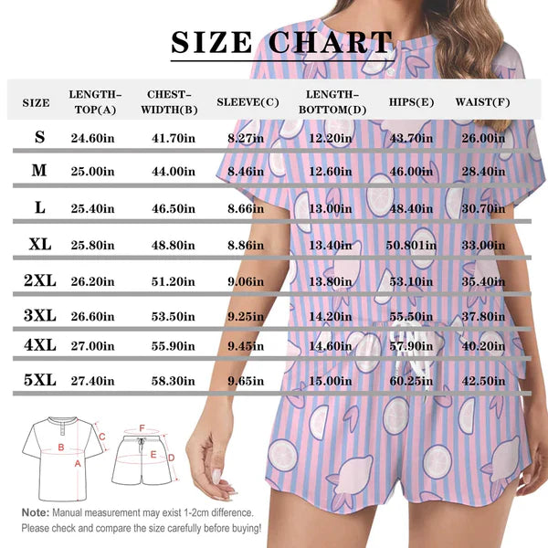 Custom Face Pajamas Set Personalized Face Loungewear Short Sleeve Pajamas For Women