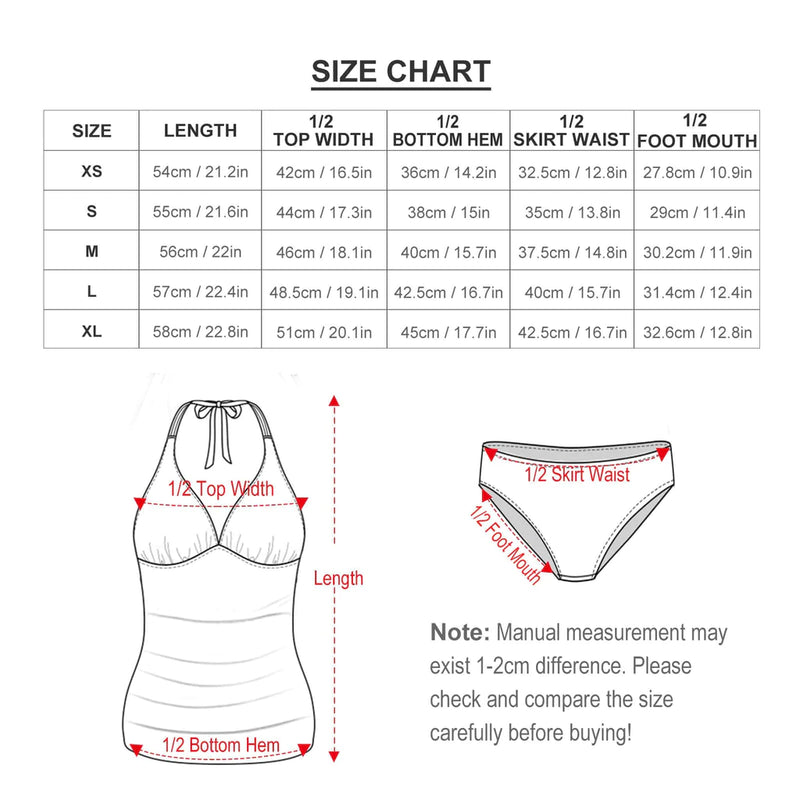 Custom Face Swimsuit Personalized Womens Tankini Sets Bikini Two Piece Bathing Suit