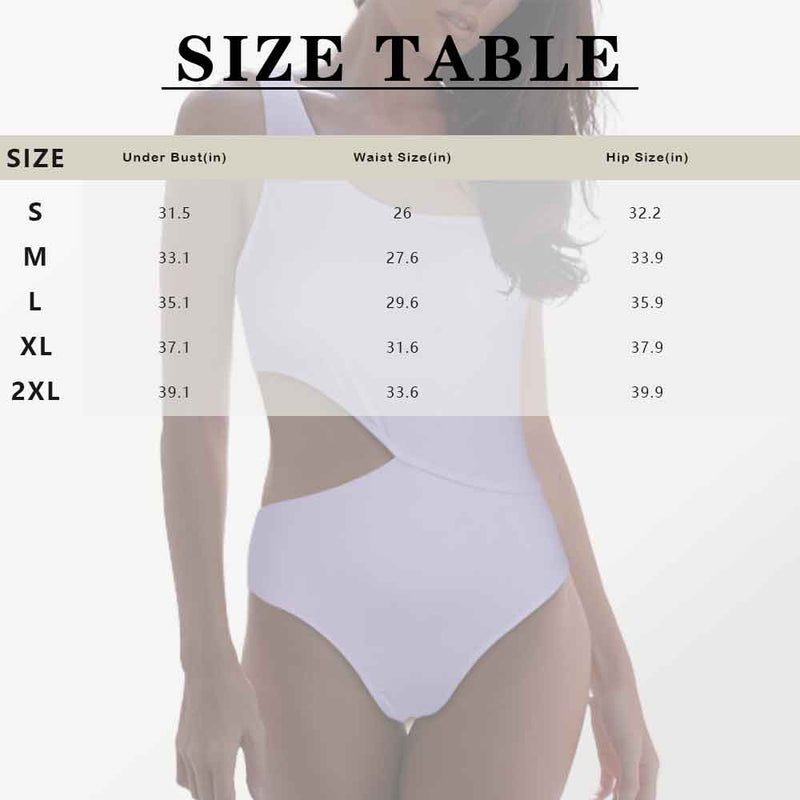 Custom Face Blue Leaves Women's Off Shoulder Side Cutout One Piece Swimsuit Personalized Photo Bathing Suit