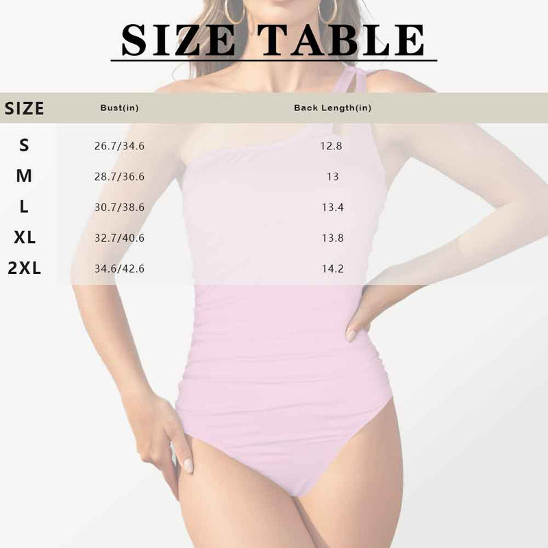 Custom Face Flamingo Women's One Shoulder Keyhole One Piece Swimsuit Custom Picture Bathing Suit