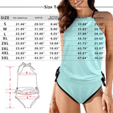 Custom Face Seamless Swimsuit Tankini Bikini Two Piece Bathing Suit Tank Top With Shorts