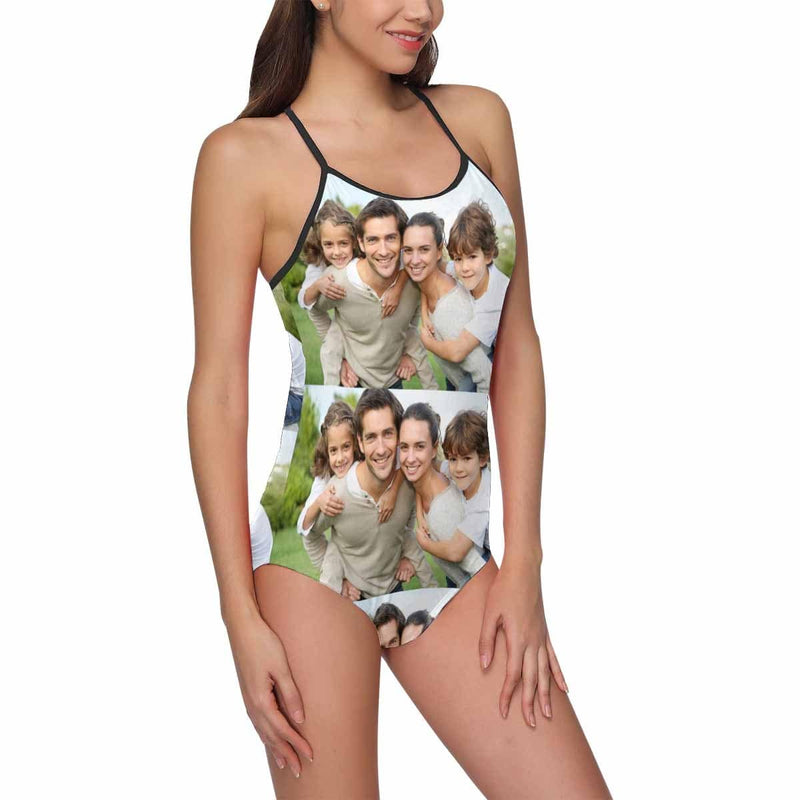 Personalized Bathing Suits For Her Custom Photo Women's Slip One Piece Swimsuit Funny Gift Idea