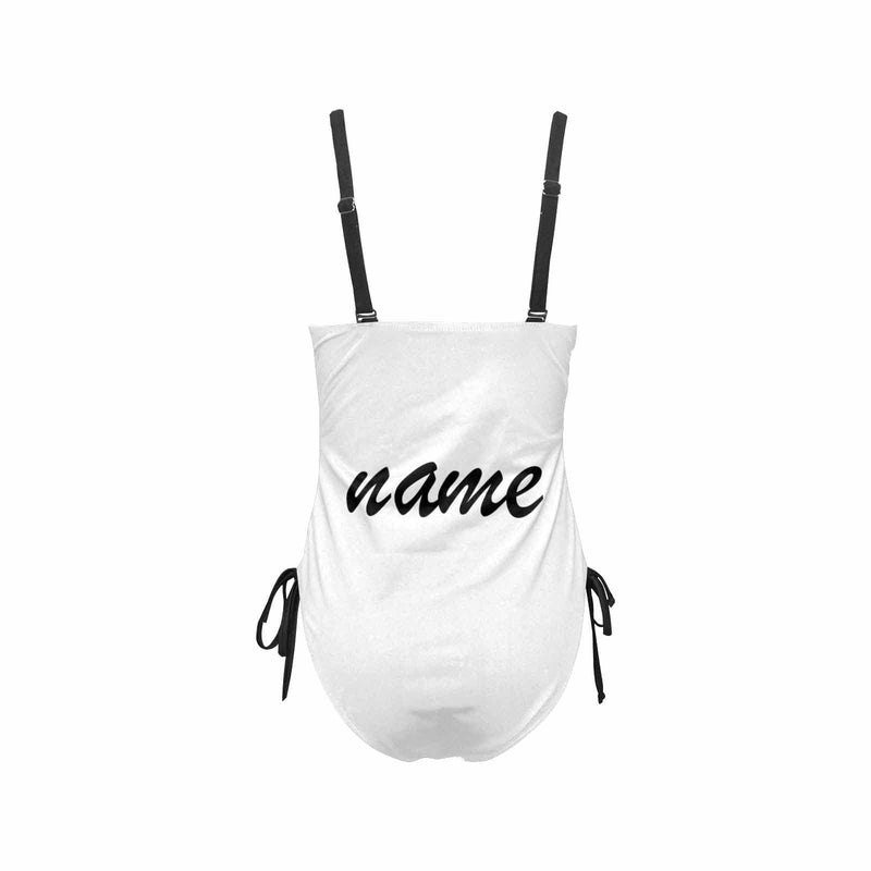 Bachelorette Swimsuit-Custom Face&Name Bride Swimsuit Personalized Women's New Drawstring Side One Piece Bathing Suit Bridesmaid Party Swimsuits