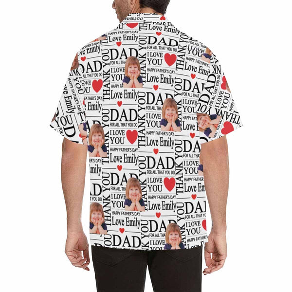 Personalized Hawaiian Shirts with Face Greatest Love Thank You Dad Create Your Own Hawaiian Shirt for Him