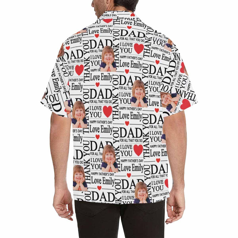 Personalized Hawaiian Shirts with Face Greatest Love Thank You Dad Create Your Own Hawaiian Shirt for Him