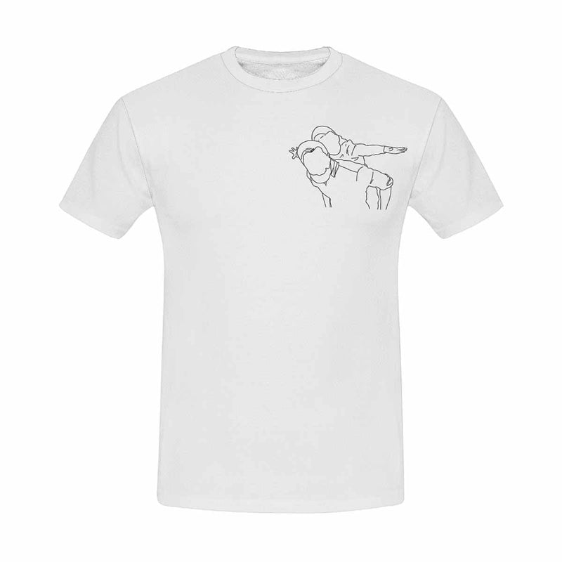 Custom Portrait Outline Shirt, Line Art Photo Shirt For Men Birthday Gift