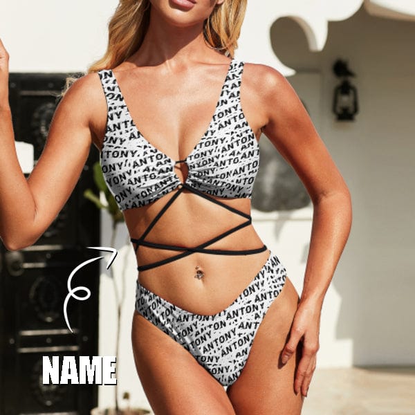 Custom Name Seamless Sexy String Bikini Personalized Husband Bikini Swimsuit Honeymoons For Her