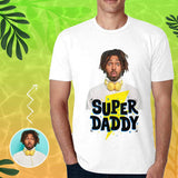 Custom T-shirt with Photo Super Daddy Put Your Image on A Tshirt Personalized T Shirt with Image for Him