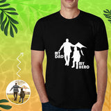 Custom Photo My Dad My Hero T-shirt for Him Put Your Face on Tshirt with Custom Image Birthday Gift