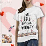 Custom Photo I Will Fall For You Everyday Women's All Over Print T-shirt