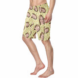 Custom Face Floral Pattern Personalized Photo Men's Elastic Beach Short