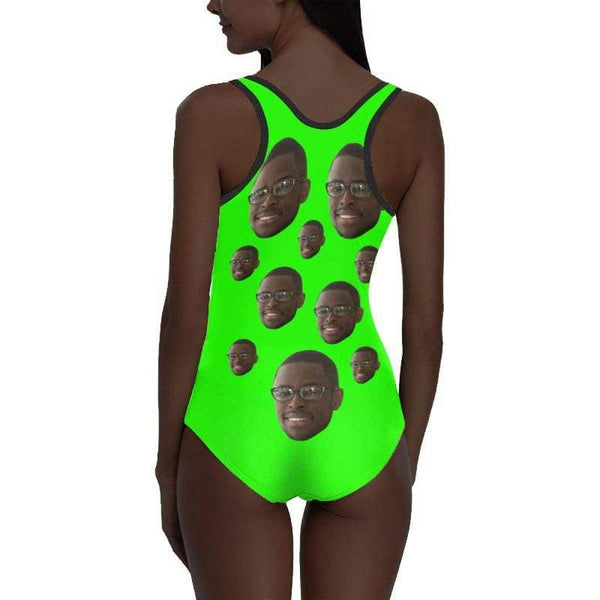 Custom Face Luminous Heads Women's Tank Top Bathing Swimsuit