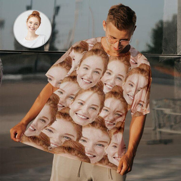 Customised T Shirt with Face Design Seamless Photo Soft Fabric Face on T Shirt Photo Shirt T-shirt Anniversary Gift