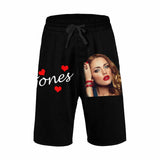 Custom Face&Name Simple Heart Personalized Photo Men's All Over Print Casual Shorts