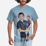 Personalized Face T Shirt Lillian Artist Custom Face Parent&Kid Exchange Parent-child Funny T-shirt