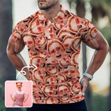 Custom MultiFace Polo Shirt Personalized Hawaiian Shirt For Men