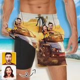 Custom Face Driving Swim Shorts Personalized Face Swim Shorts