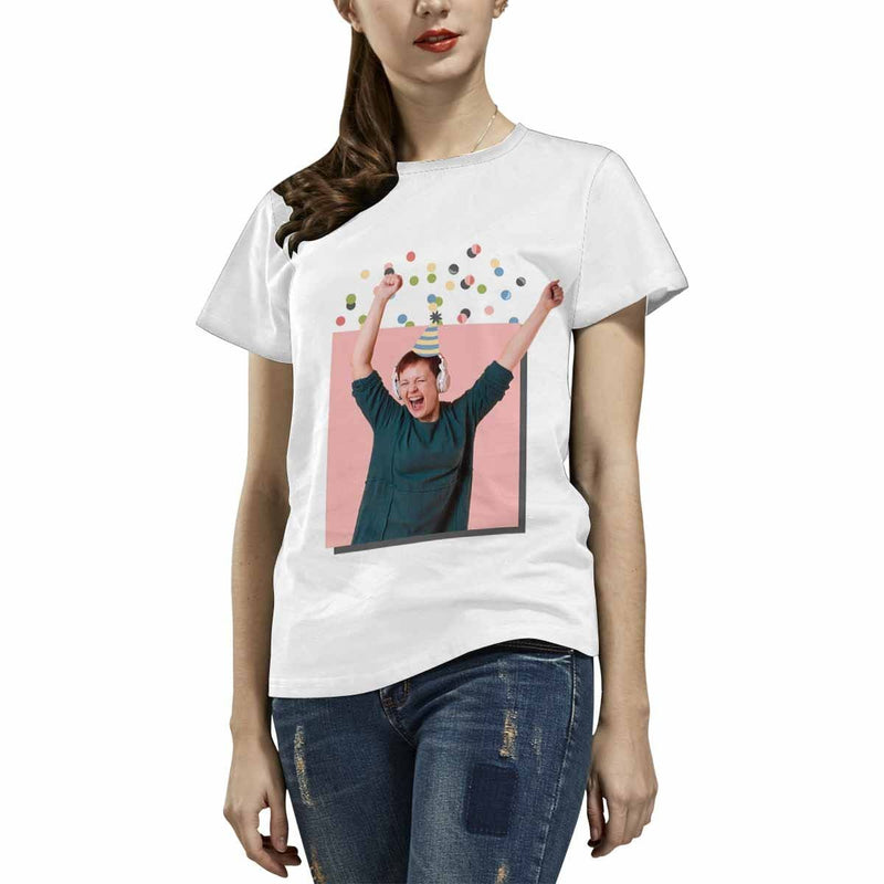 Custom Photo Exciting Headset Birthday Women's All Over Print T-shirt