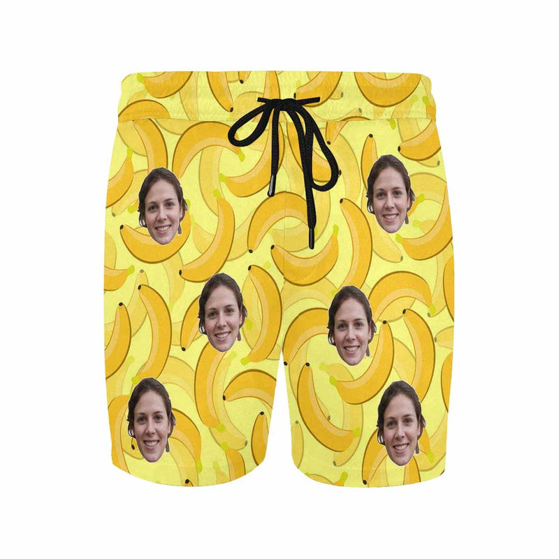 Custom Face Banana Quick-Dry Swim Trunks Men's Bathing Suit