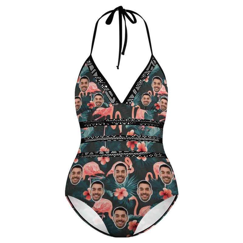 #Plus Size Swimsuit-Custom Face Summer Sexy Swimsuits Personalized Women's New Strap One Piece Bathing Suit Vacation