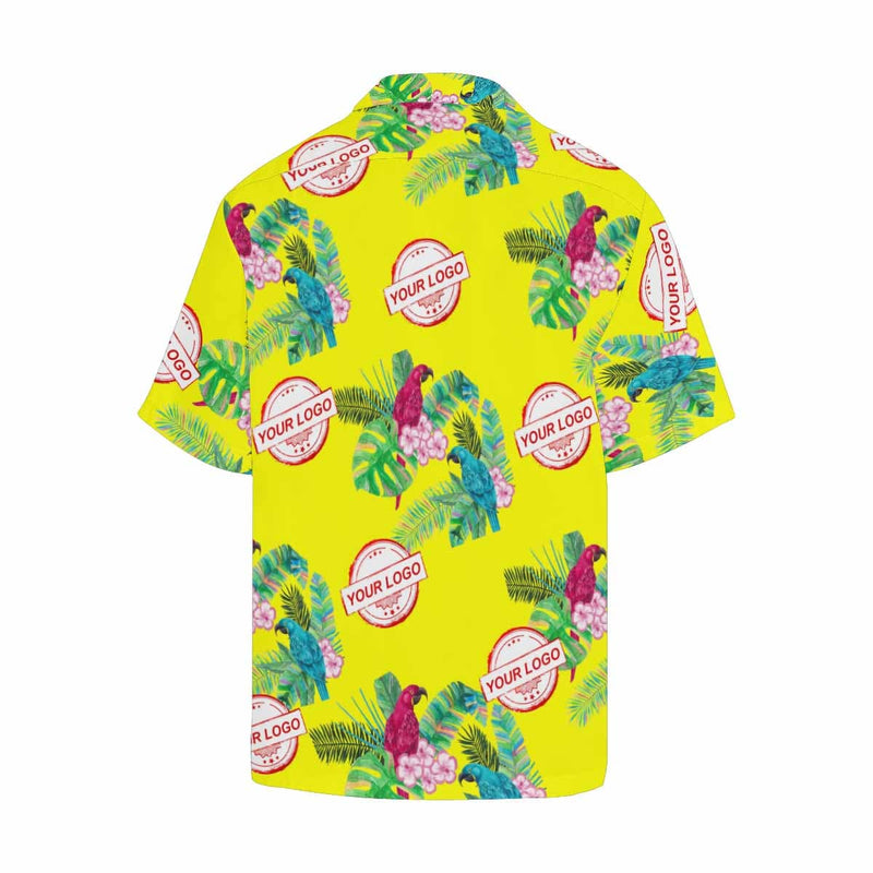 Custom Logo Hawaiian Shirts Yellow Sky Parrot Custom Aloha Shirts Tropical Printing Aloha Shirt