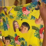 Custom Face Hawaiian Shirts Face Flower Birds Unisex & Teenage Design Your Own Funny Face Hawaiian Shirt