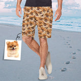 Custom Face Dog Personalized Photo Men's Elastic Beach Short