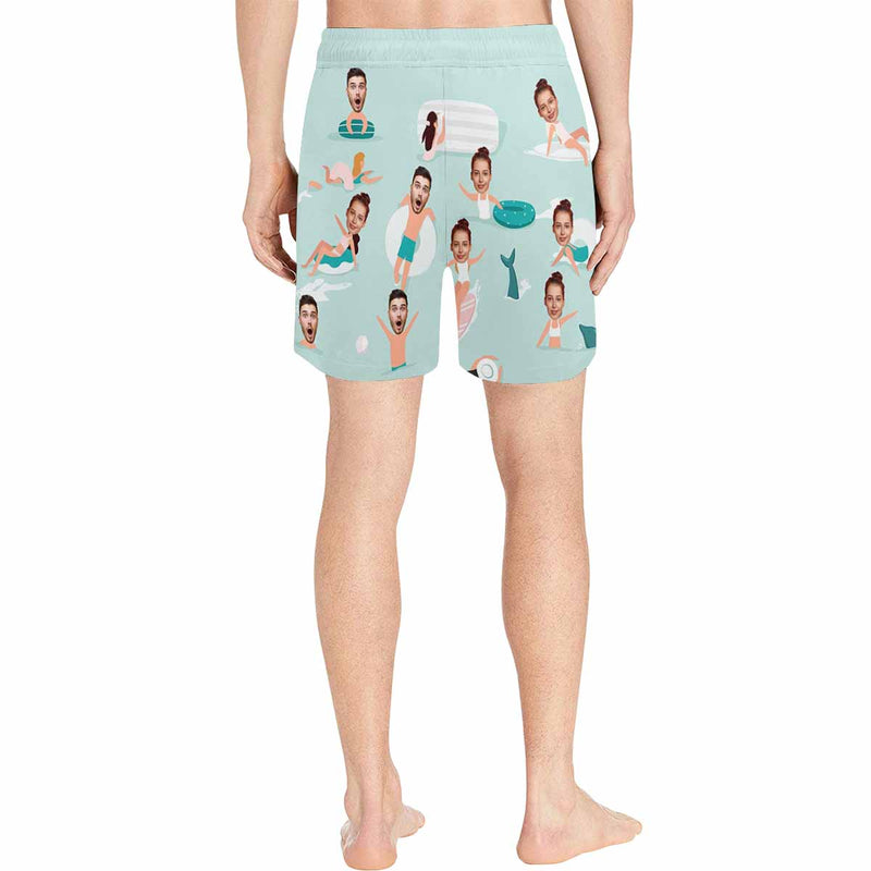 Custom Couple Face Swim Trunks Swim Shorts Personalized Swimming Swim Trunks