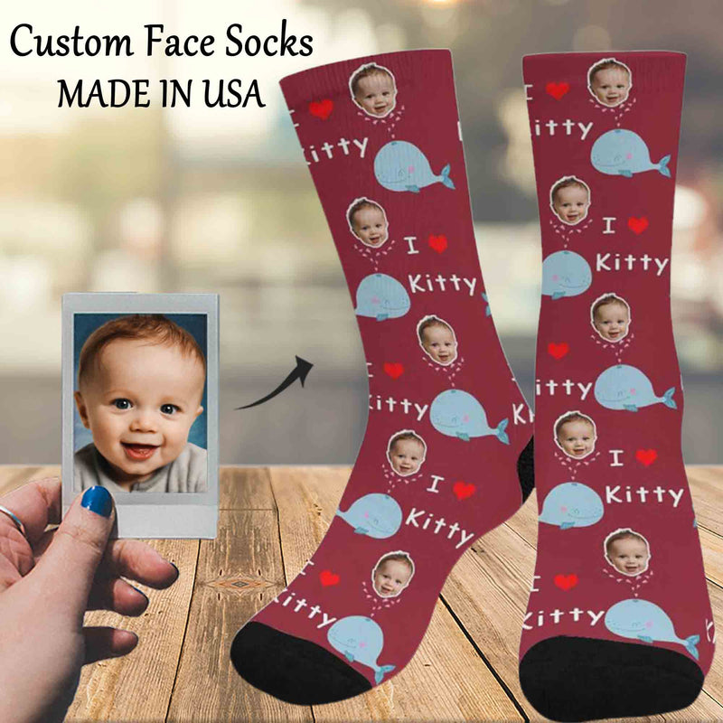 Custom Socks Face Socks with Faces & Name Personalized Socks Anniversary Gifts for Girlfriend