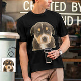 Custom Dog Face Black Classic Men's T-shirt Made Personalzied Shirt for Pet Lover Dog Picture Shirt