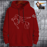 Custom Portrait Outline Shirt, Line Art Photo Shirt For Male, Custom Men's All Over Print Hoodie