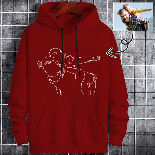 Custom Portrait Outline Shirt, Line Art Photo Shirt For Male, Custom Men's All Over Print Hoodie