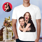 Custom Photo Happy Couple Shirts with Personalized Pictures Print Tee Shirt Vacation Birthday Gift for Him